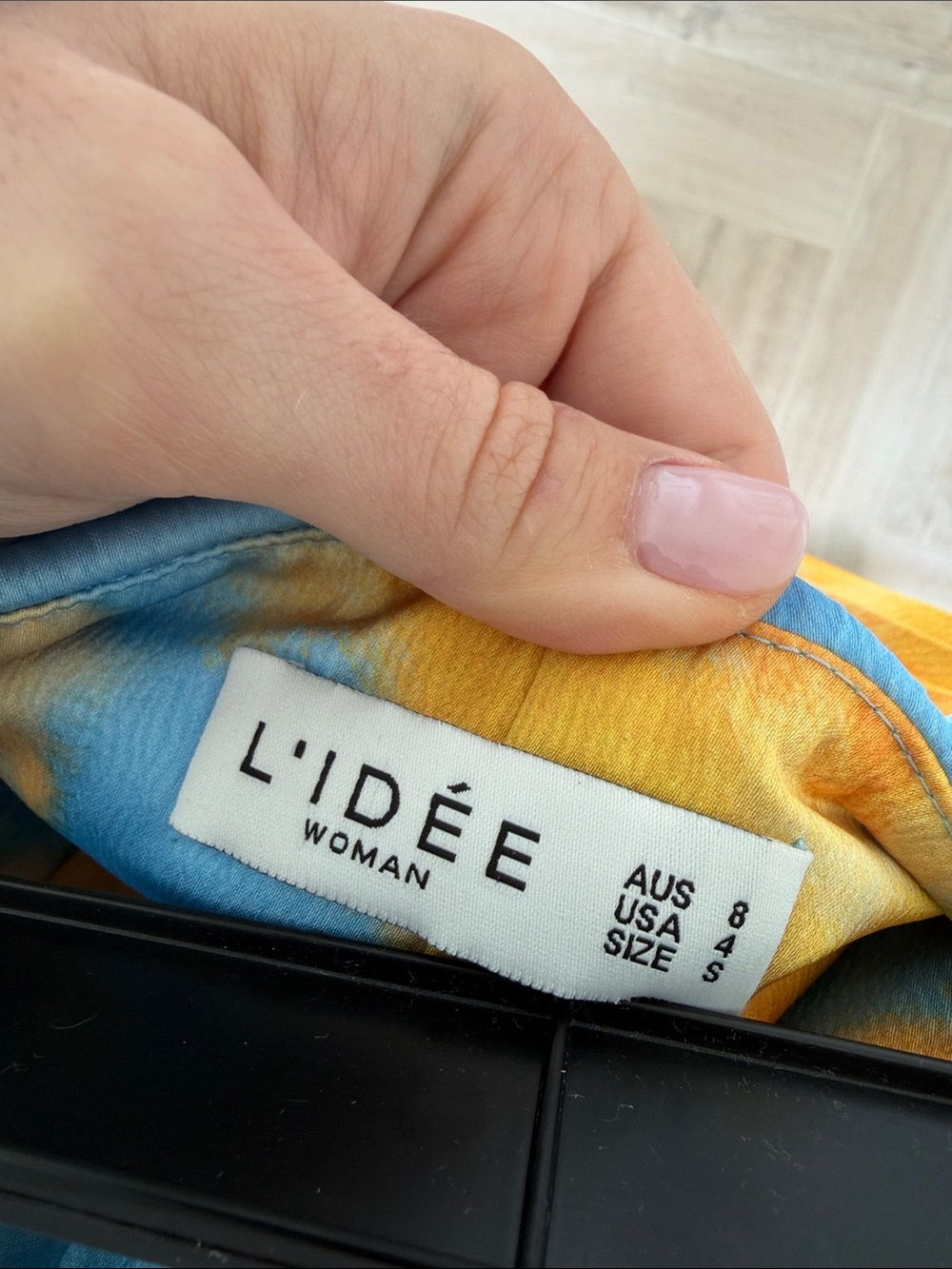 L’IDEE black tie gown in jardin blue AU 8 US 4 small. Hemmed - Picture 3 of 4